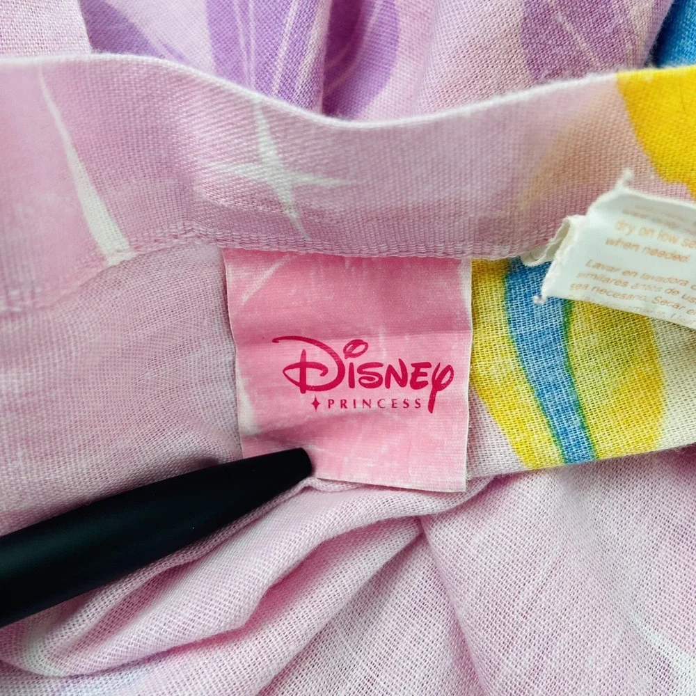 Disney Princess Belle Cinderella Aurora Pink Floral Full Flat Sheet Cotton Blend